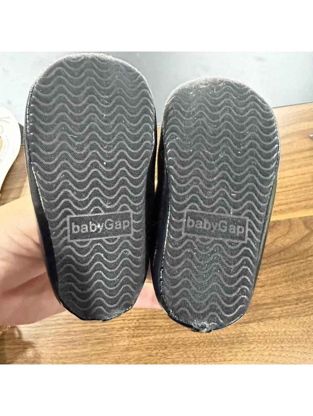 Baby Gap Mary Jane Shoes Baby 12-18M Navy Blue Good Patent Crinkle Flat
